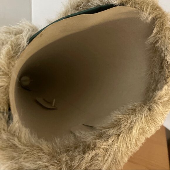 Vintage Santa Claus Figure Tree Topper Green Red Large 23 inch Expressive Face - Picture 7 of 8